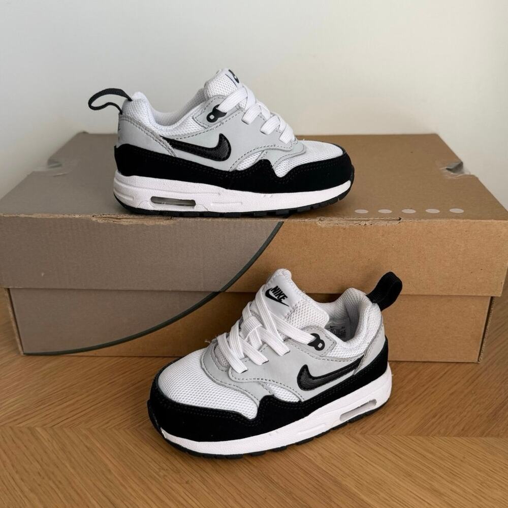 Nike Airmax 1 Easyon White/Black Toddler Sneakers- SZ 7 C - Picture 3 of 11
